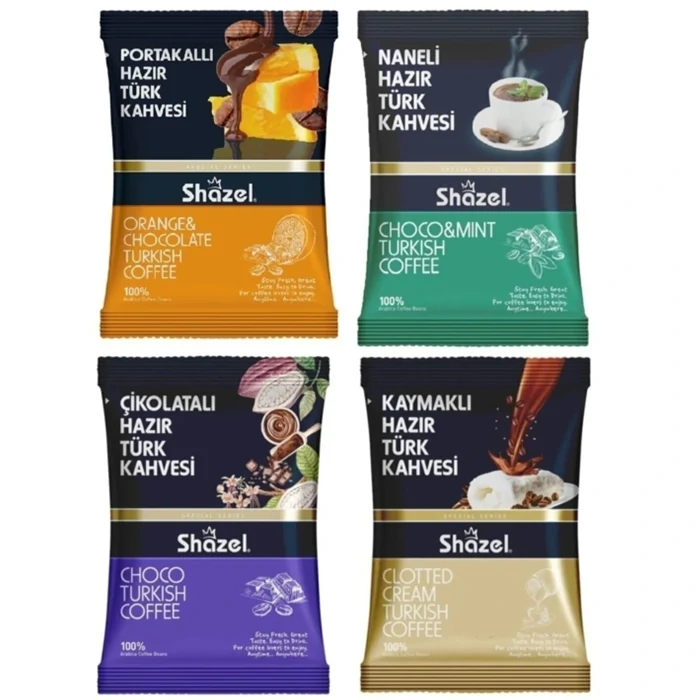 Flavored Turkish Coffee 100g - Creamy, Orange, Mint, Chocolate Flavors